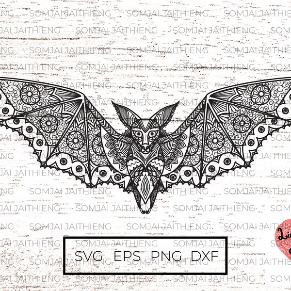 Two  styles of bat Svg / bat svg / Zentangle Svg / Mandala Svg / wings  svg / flying bat svg / Ethnic SVG/ Svg Files for Cricut 0014