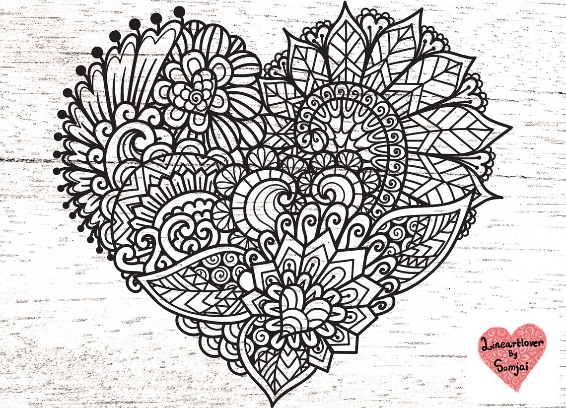 Heart Svg / Mandala Heart Svg / Heart Mandala Svg / Zentangle Svg ...