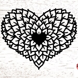 9 Styles of Heart Svg, Heart Svg, Heart Zentangle Svg, Heart Mandala ...