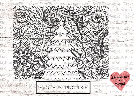 Download Christmas Tree Svg Zentangle Svg Mandala Svg Merry Etsy
