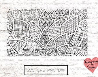 Two styles of abstract blossom flower petal svg /flower zentangle svg/ spring svg/ zentangle svg, mandala svg / svg files for cricut.  0116