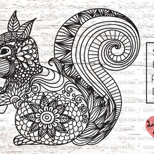 Due stili di scoiattolo Svg/scoiattolo SVG/Zentangle Svg/Mandala Svg/scoiattolo zentangle file SVG/Svg per file Cricut/Silhouette 0143