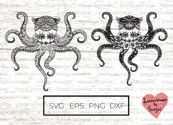 Download Two Stlyes Of Octopus Svg Octopus Svg Zentangle Svg Etsy