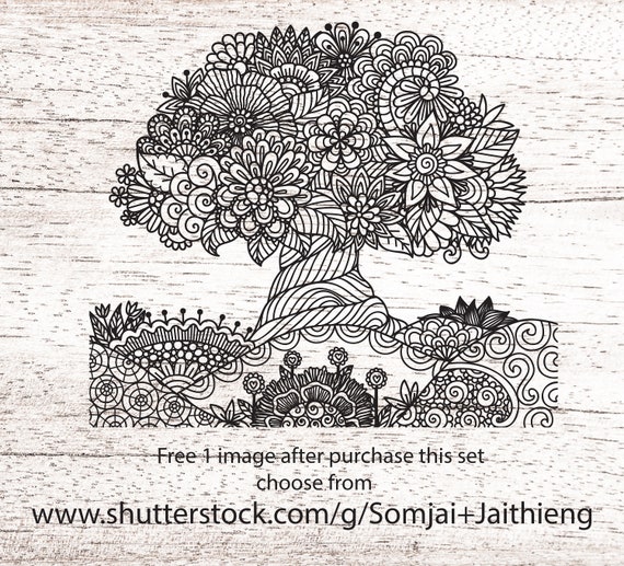 Download Tree Svg Zentangle Svg Mandala Svg Flowers Svg Svg Etsy