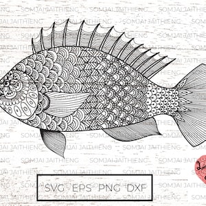 Two stlyes of fish Svg / fish svg / Zentangle Svg / Mandala Svg / Tilapia fish zentangle Svg / Svg Files for Cricut / Silhouette Files 0021