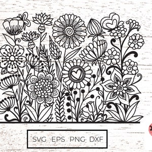 Fleurs mandala reproductibles Svg / zentangle svg / mandala svg / jardin svg / fleurs doodle fichiers Svg pour Cricut / Silhouette 0012