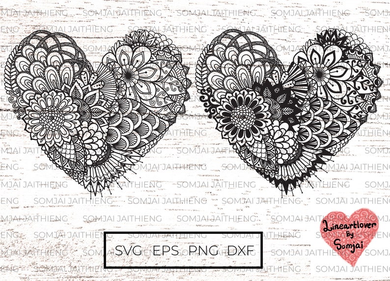 Heart Svg / Mandala Heart Svg / Heart Mandala Svg / Zentangle Svg ...