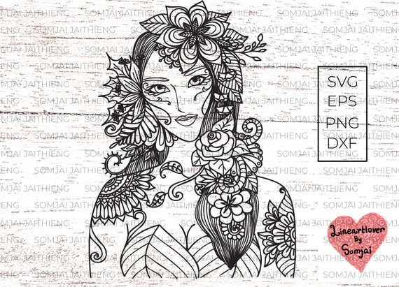 Download Fairy Girl Svg Fairy Girl Zentangle Svg Zentangle Svg Etsy