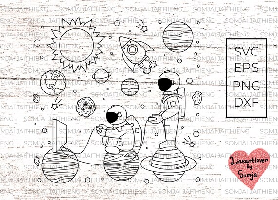 Astronaut playing video games in space Svg / outer space svg / Rocket svg /  sun Svg  / Svg Files for Cricut / Silhouette files  0378