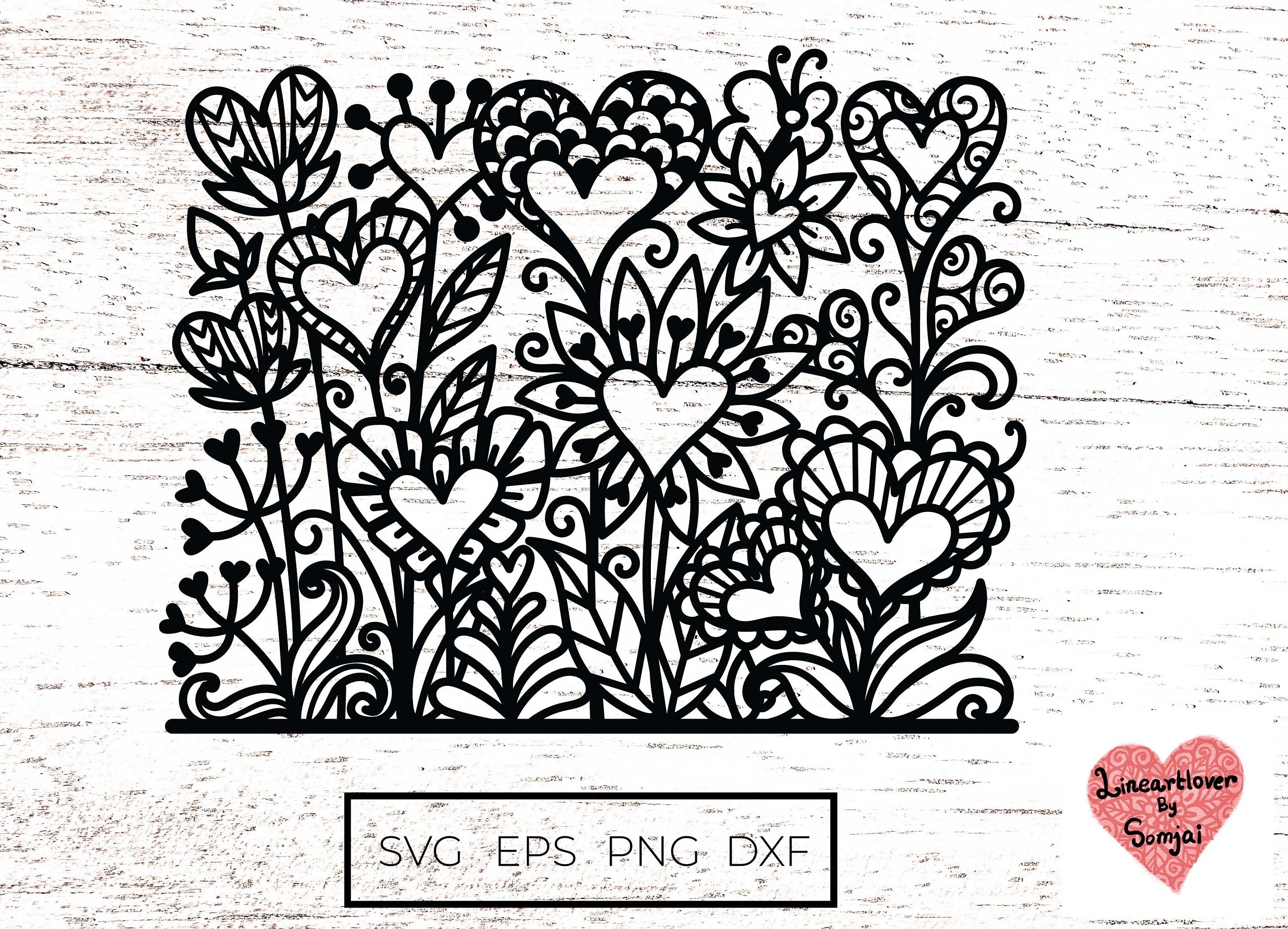 Repeatable Mandala Heart Flowers Svg / Heart Tree Svg / - Etsy