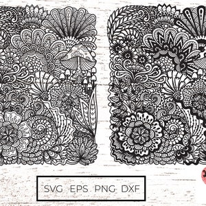 2 stili di mandala fiori sfondo Svg /zentangle SVG mandala SVG/ sfondo floreale file SVG/Svg per Cricut per Glowforge 0121