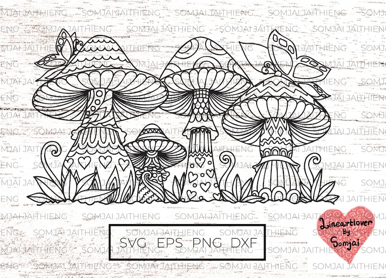Mushroom svg Mandala mushroom svg Zentangle mushroom svg Etsy