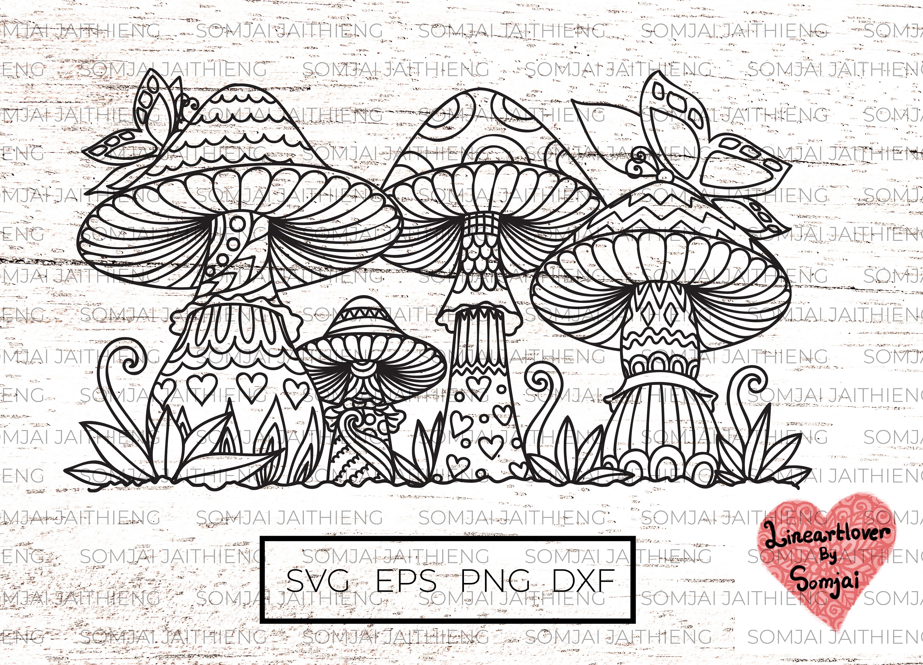 Mushroom Svg, Mandala Mushroom Svg, Zentangle Mushroom Svg
