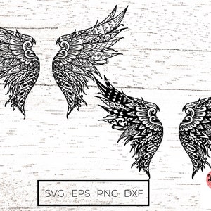 2 stijlen van Phoenix vleugels SVG/Mandala vleugels SVG/Angel vleugels SVG/Mandala SVG/Zentangle SVG-bestanden voor cricut of glowforge 0360