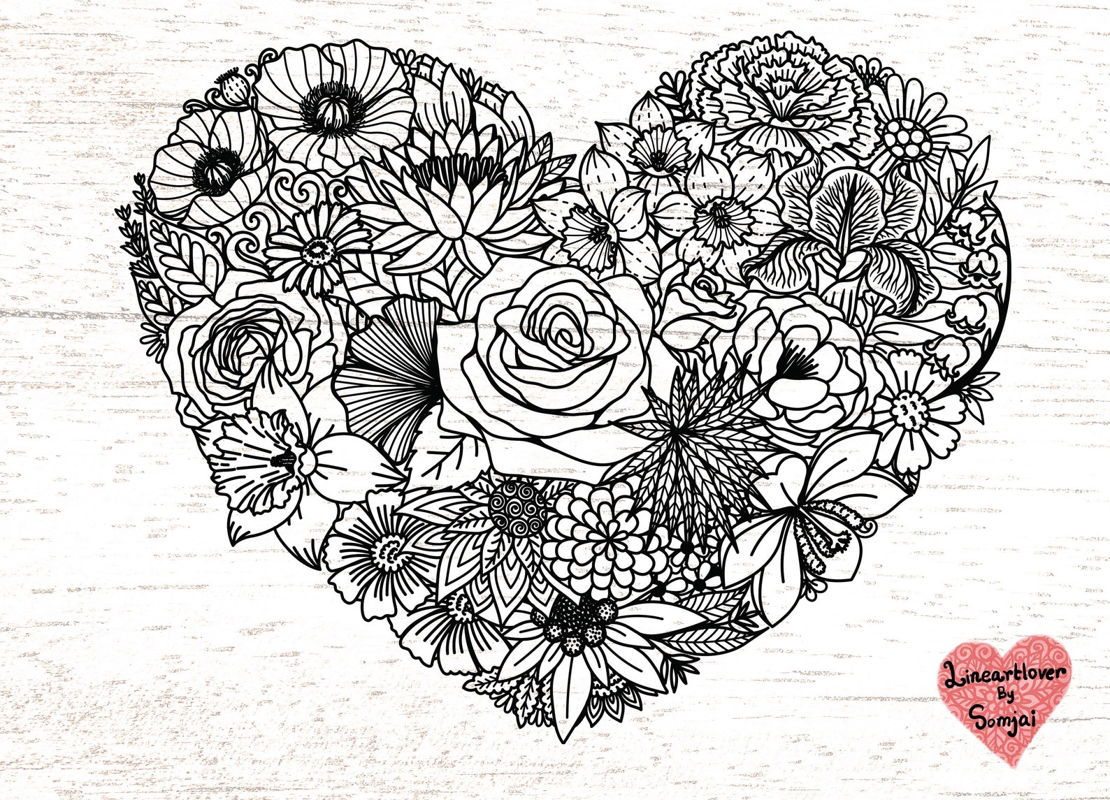Heart Svg / Floral Heart Svg / Heart Mandala Svg / Flowers Heart Svg ...