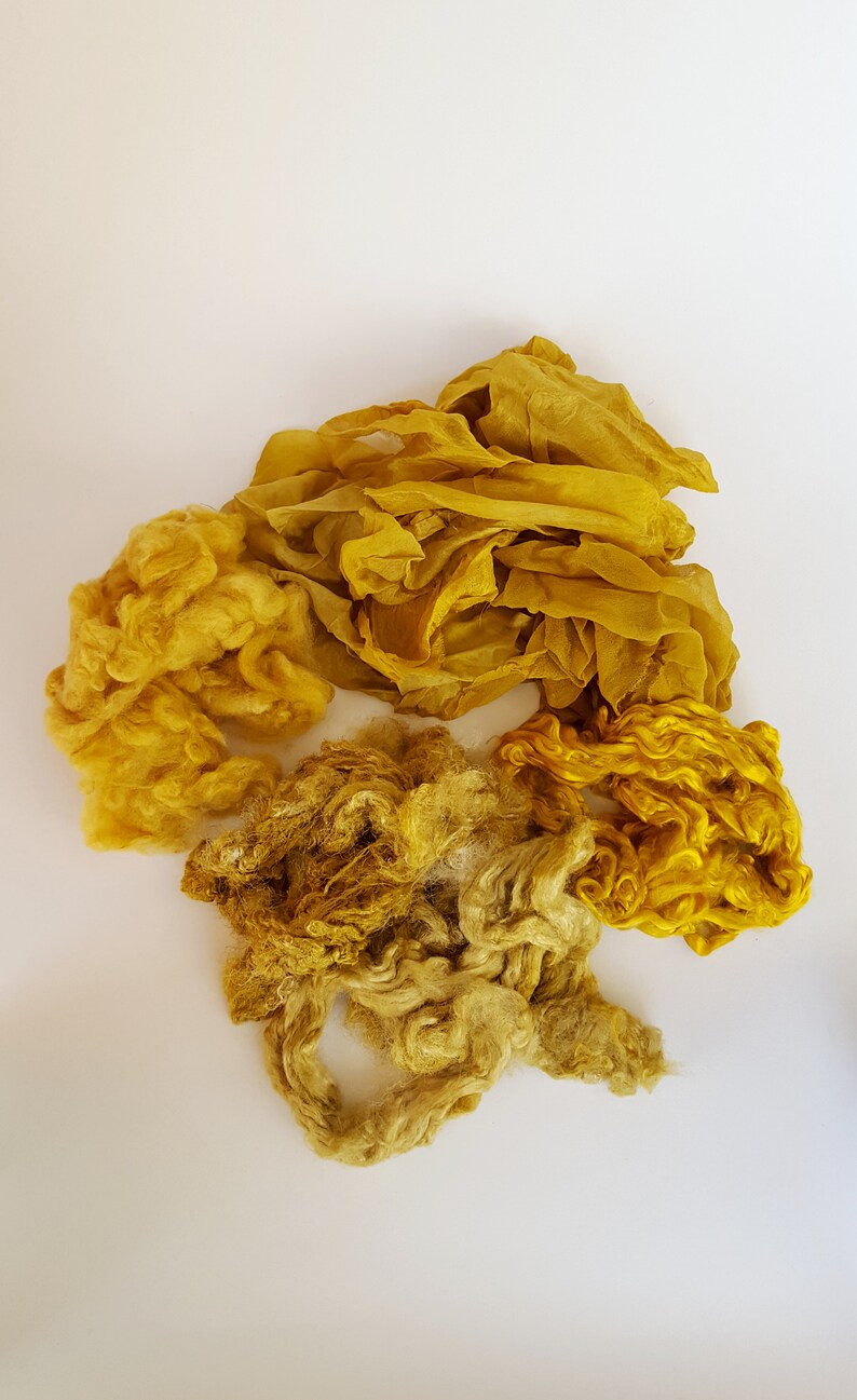 20 Euro100 g Creative mix bag 60 g with wool and silk mixed for textile creating set for wet felting in color antique gold