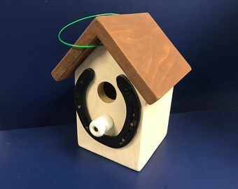 Lucky Horseshoe Birdhouse: Handmade, Handcrafted Rustic Folk Art