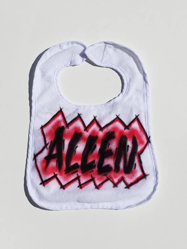Personalized Rough Print Arirbrushed Baby Bib!