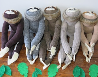 Hand Made Sock Sloth,plush Sloth, Hand Made Sock Animal,sock - Main Image