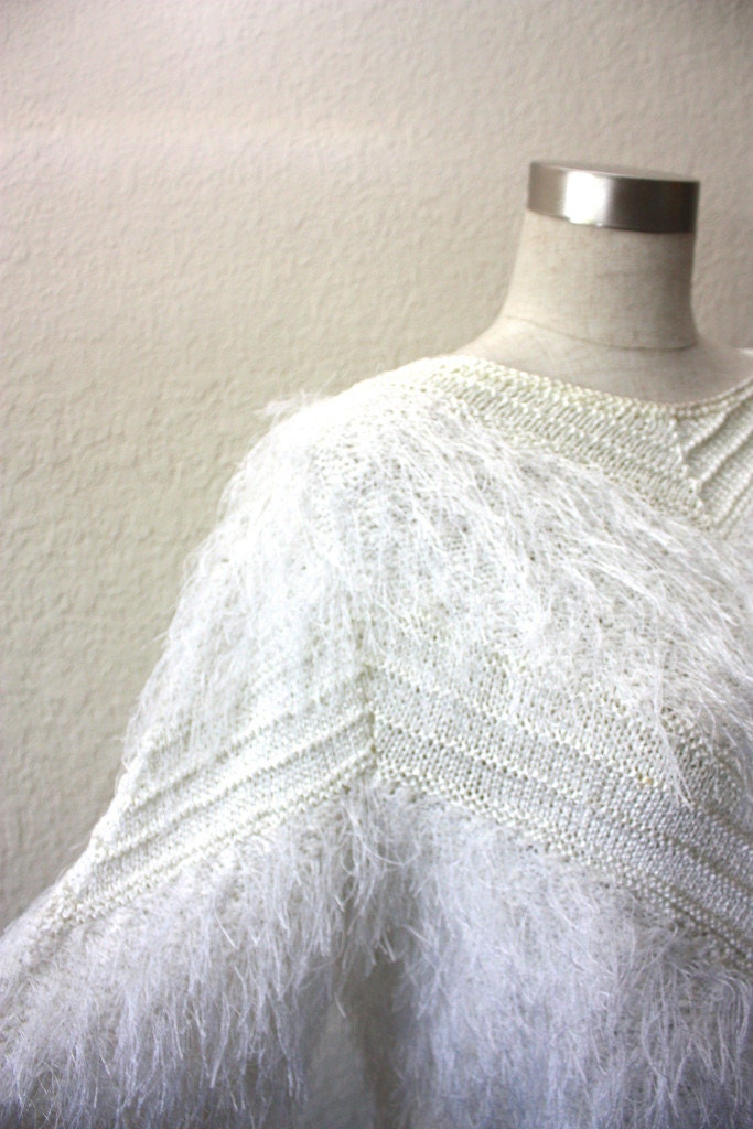 WHITE FRINGE SWEATER Etsy Canada