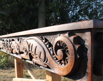 Mantel shelf, Fireplace Mantel, Wood Carving Art,Dragons, Floral Motifs, Fireplace Decor Custom Order; Celtic motives; Mantle