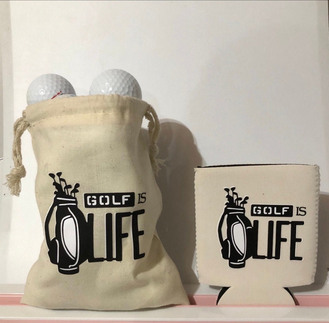 Golf is Life Cotton Bag and Koozie, 2 Sizes Available, Available as Set or Separately Etsy