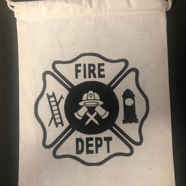 Firemen theme cotton bag
