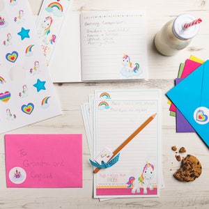 Unicorn Stationery Bundle | Personalised Writing Set | Unicorn | Rainbow | Cute Writing Set | Children's Writing Set | Stocking Filler |