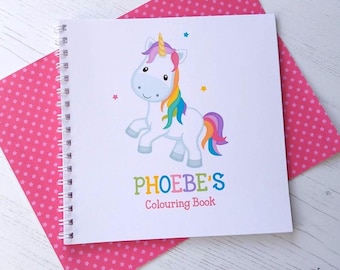 Personalised Unicorn Colouring Book: Rainbow Unicorn Activity, Cute Unicorn Stationery Gift