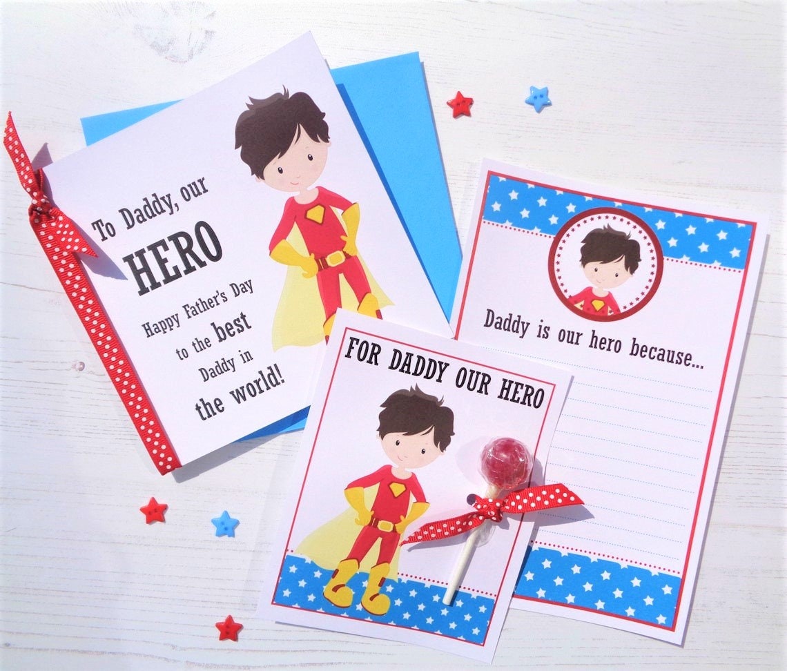 Download Father S Day Superhero Card Gift Bundle Superhero Etsy