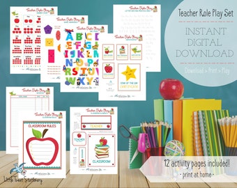 Printable Teacher Role Play Set | Homeschool Activity (Digital Download)