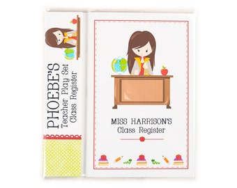 Personalised Pretend School Teacher Play Set - Class Register | Stocking Filler | Pretend School | Back To School | Teacher Role Play