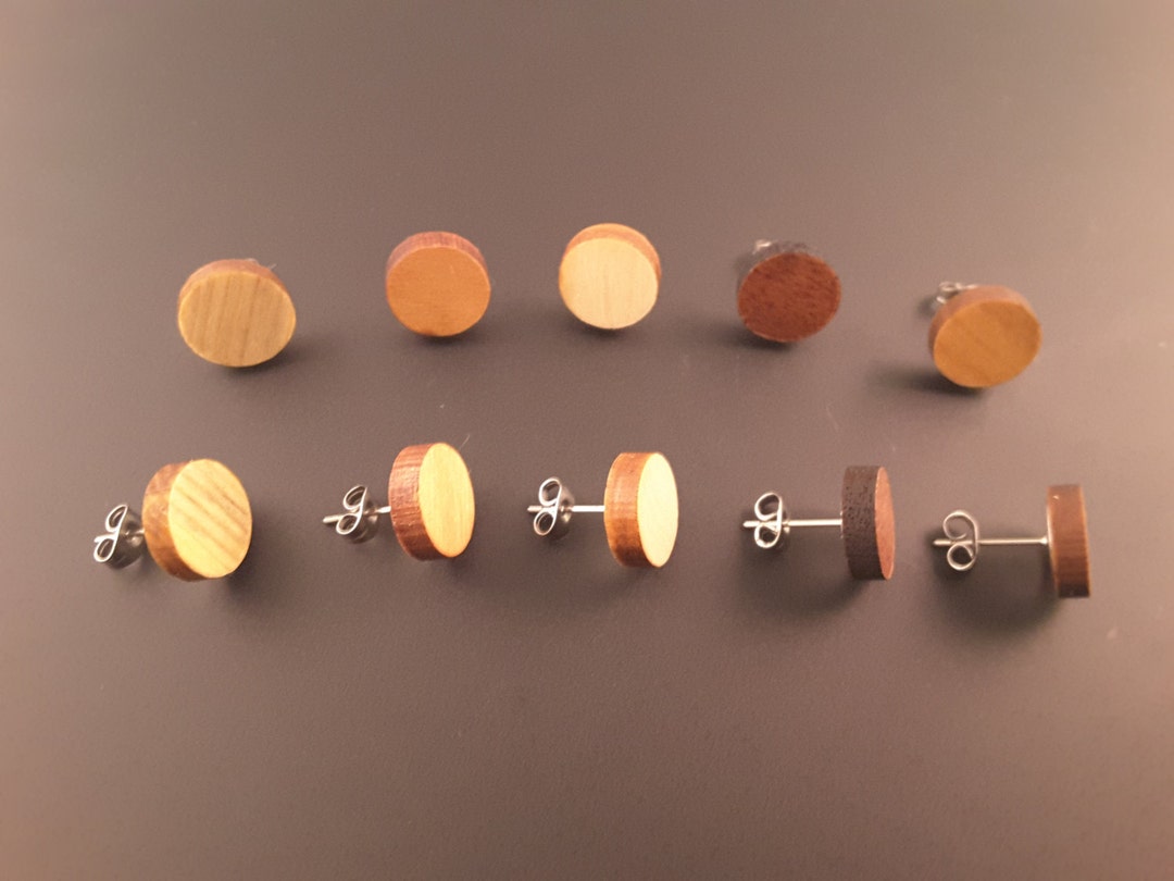 Circle Stud Earrings Circular Earrings Circle Post Etsy