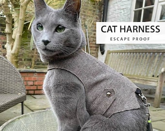 Difficult to escape and Adjustable Harness for Cats and Kittens. Gift for Cat Parents & Pet Lovers. Birthday Holiday Gift. ALLCATSGOOD