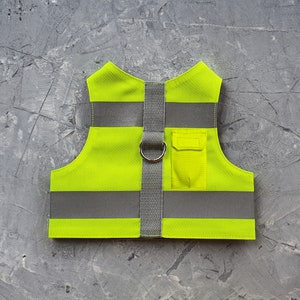 Cat and kitten harness. Neon harness with reflective strips and Pocket for gps-tracker. Difficult to escape  | ALLCATSGOOD