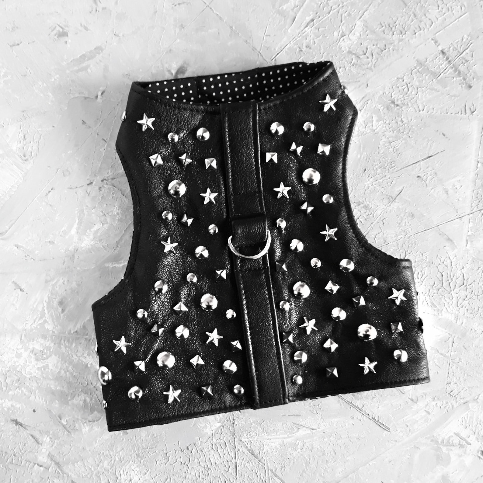 Upcycling Leather Cat Harness. Black Leather Kitten Vest With Etsy