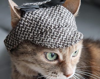 Ready to ship. Cat Hat. Tweed Cap for Cats and Kittens. Pet photo prop. Color variations | ALLCATSGOOD