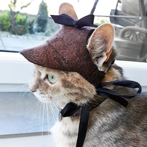 Sofort versandfertig. Burgunder Katze Hut. Mütze für Katzen und Kätzchen. Tier Foto Requisite | ALLCATSGOOD
