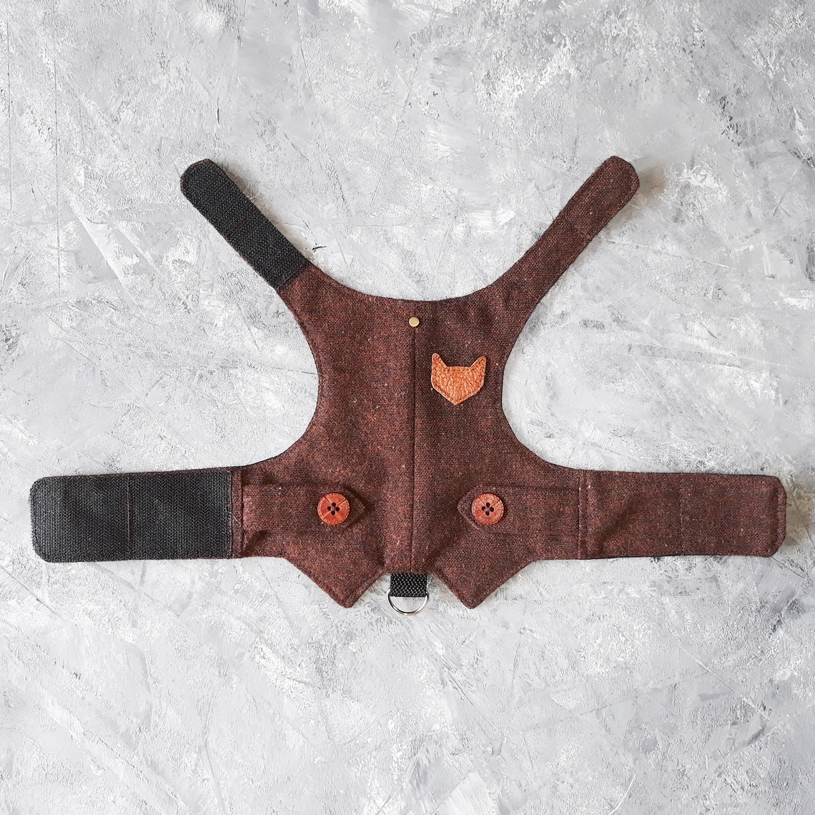 Classic Tweed Cat Walking Jacket. Burgundy cat harness. Escape Etsy