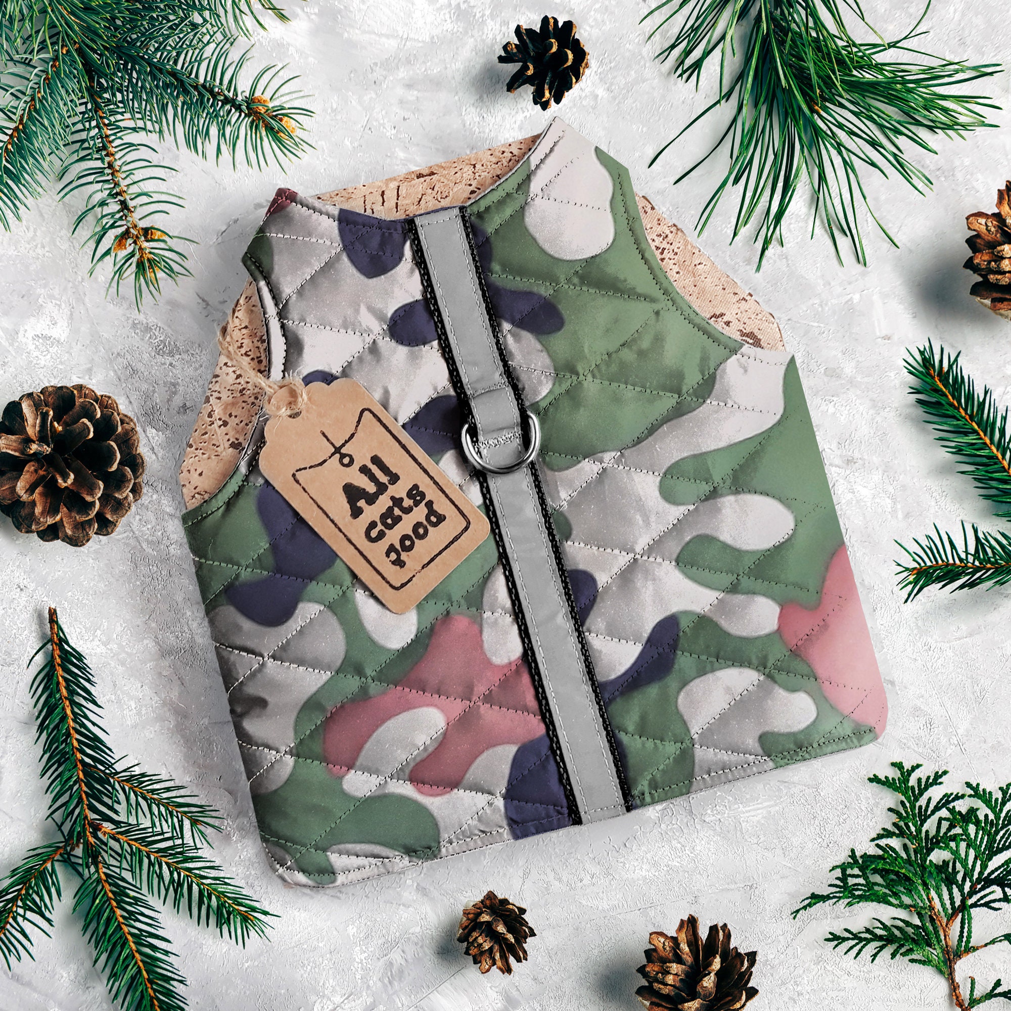 Escape Proof Camo Cat Harness – Waterproof Quilted Vest