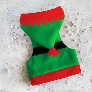Escape proof harness. Elf Cat Walking Jacket with hood. Christmas Vest | ALLCATSGOOD
