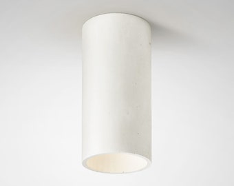 Ceiling spotlight minimalist lighting fixture cylinder concrete lamp CROMIA ivory warm white