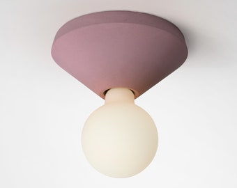 Colored ceiling lamp holder in concrete handcrafted in Italy ADA in Burgundy