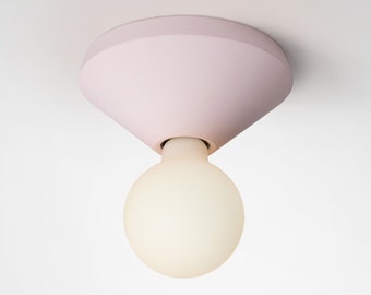 Colored ceiling light in concrete handcrafted in Italy ADA in Pink