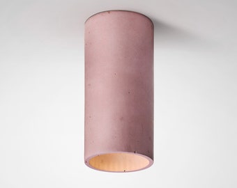 Ceiling spotlight minimalist lighting fixture cylinder concrete lamp CROMIA burgundy