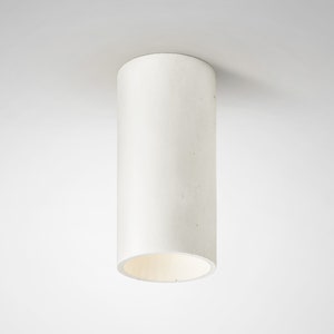 Ceiling spotlight minimalist lighting fixture cylinder concrete lamp CROMIA ivory warm white