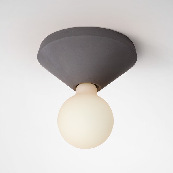 Ceiling lamp concrete minimalist direct lighting ADA in Dark Grey