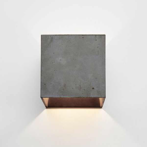 Black wall lamp, concrete minimalist sconce, black sconce, up down light, indirect light, concrete lamp, wall light CROMIA dark grey