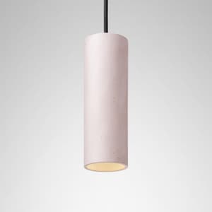 Pendant minimalist light round colored concrete lighting fixture CROMIA lamp in pink