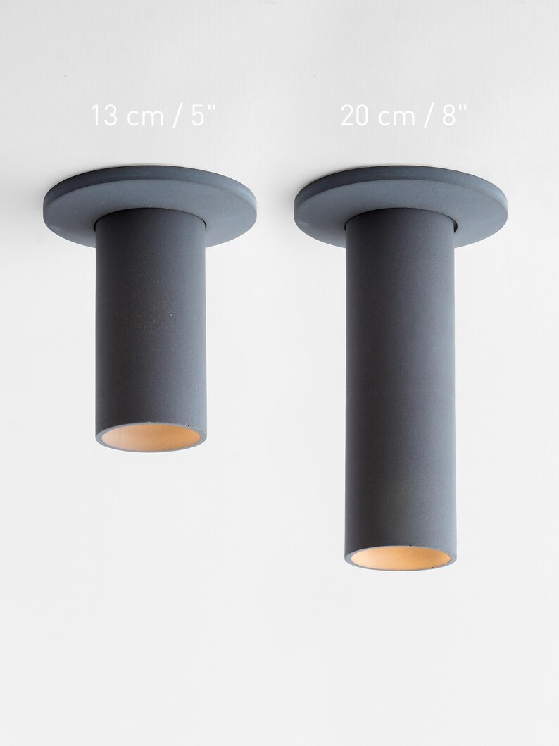 Lámpara de colores – Foco de techo de hormigón con placa de cubierta – Lámpara cilíndrica minimalista CROMIA VB - Violet blue